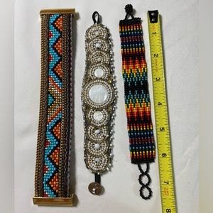 Sold - well made beaded bracelets. Two with beautiful colors